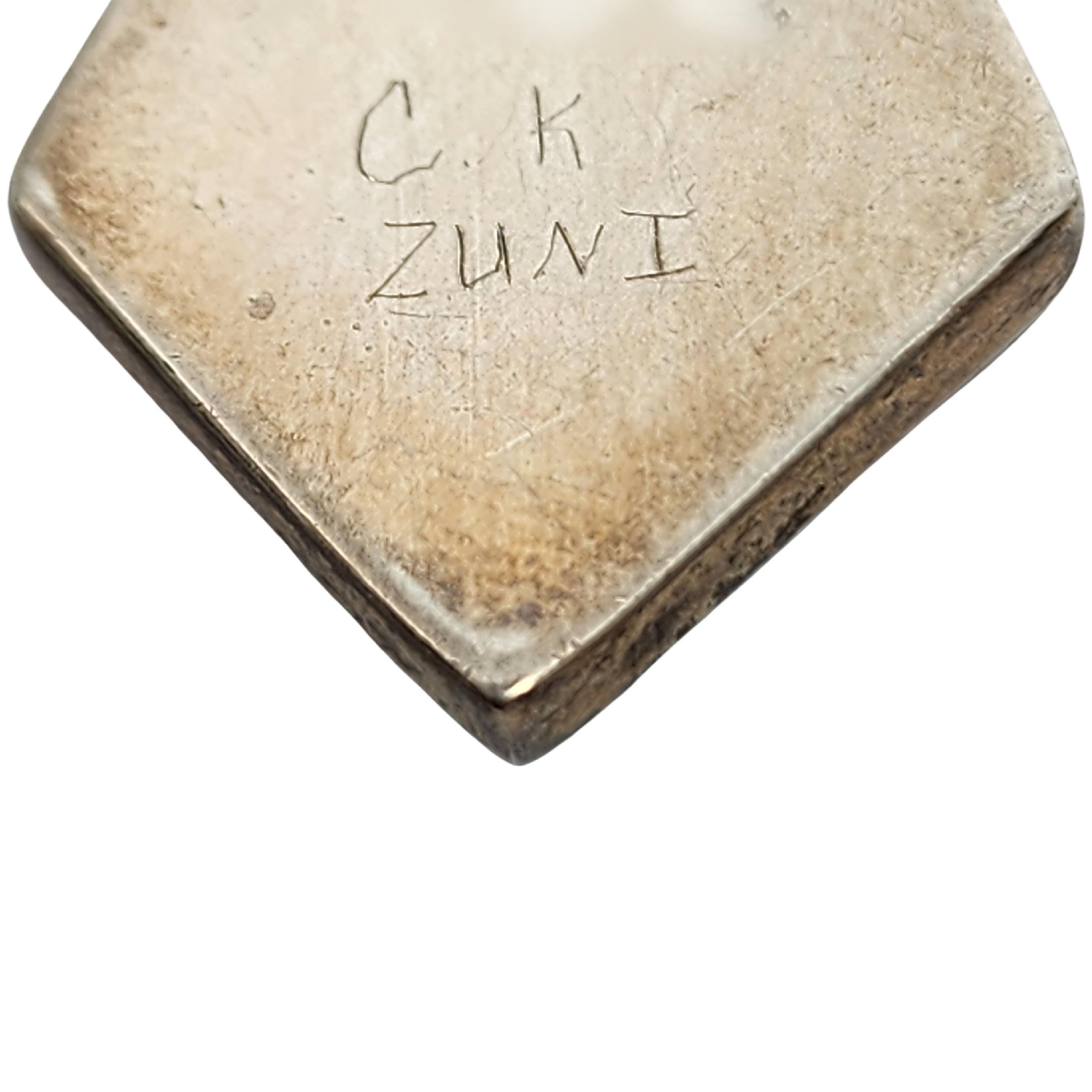 Donna Ciondolo a intarsio con pietre multiple dei nativi americani Zuni Sterling Silver #16149 in vendita