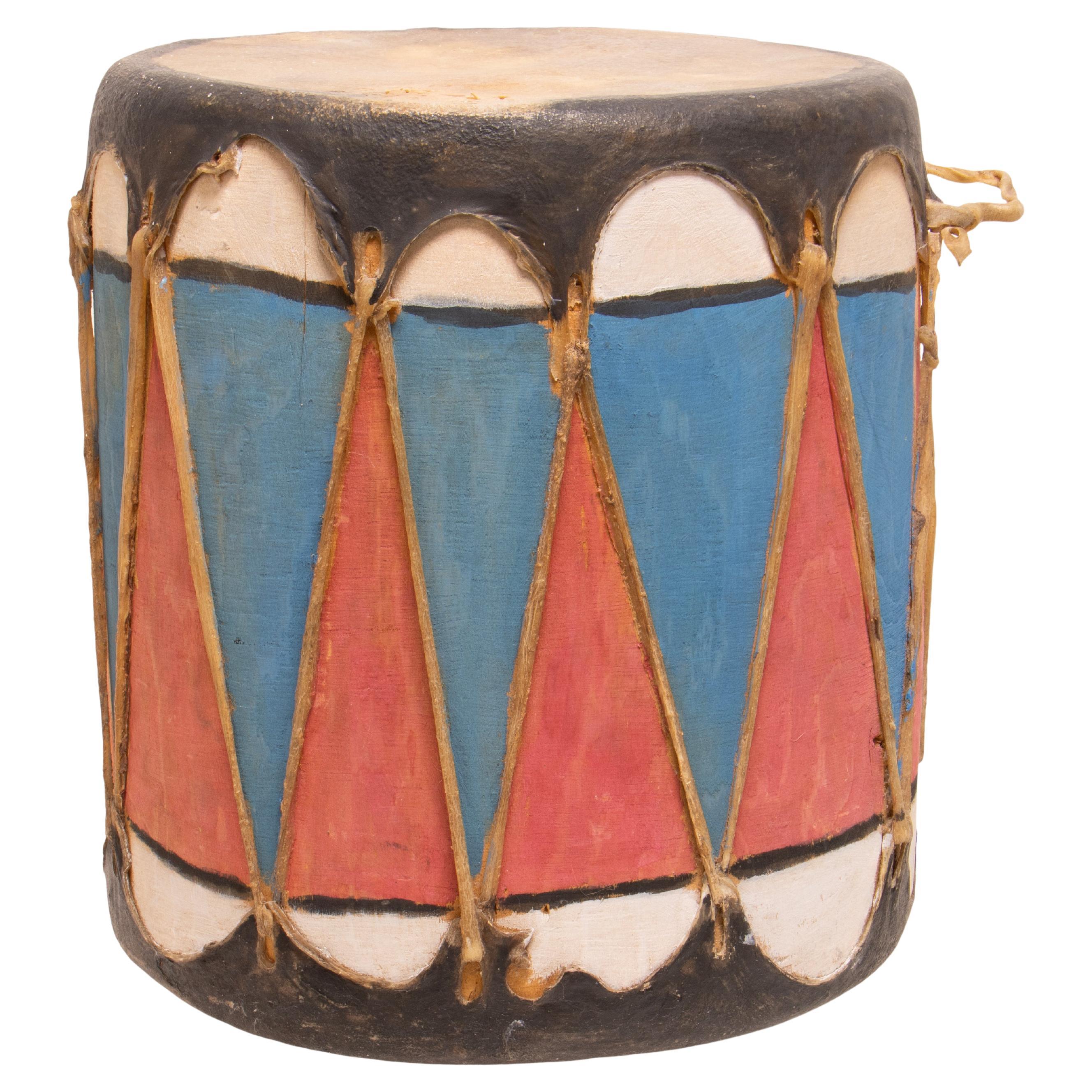 Tambour amérindien peint en cochiti