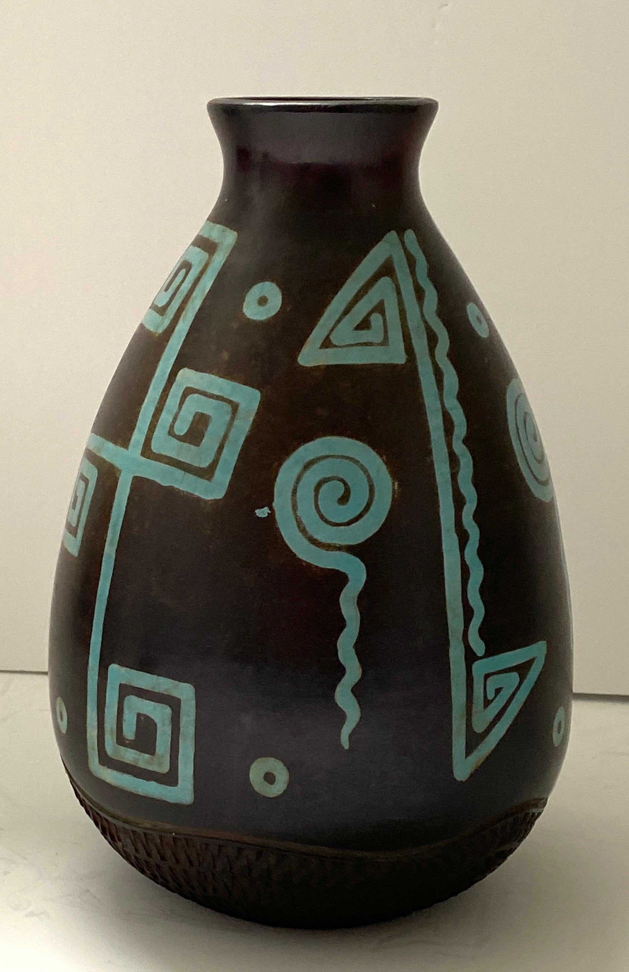 Glazed Native American Comtemporary Pottery Vase by V Ittery