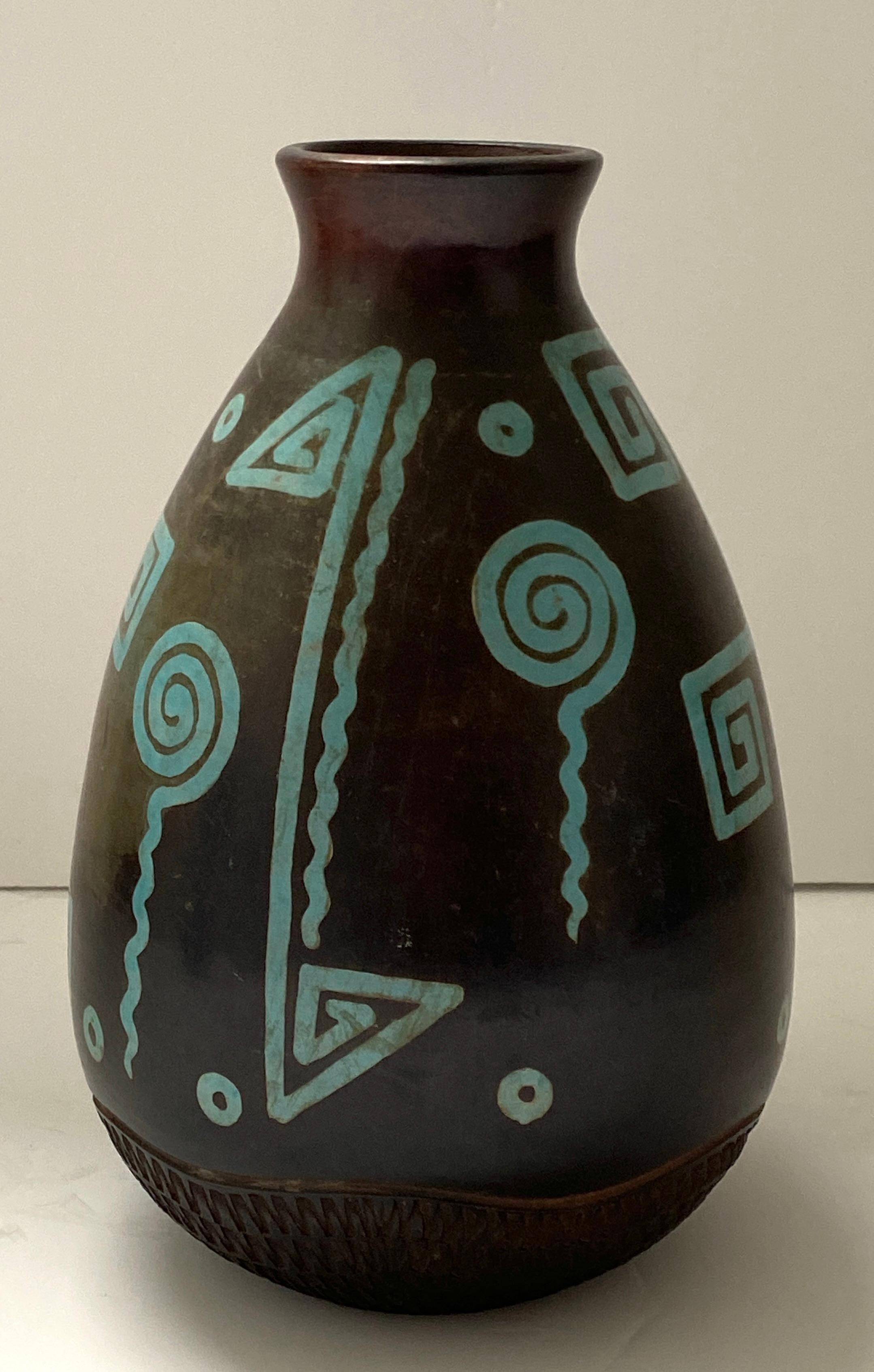 20th Century Native American Comtemporary Pottery Vase by V Ittery