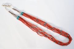 Collana di corallo e turchese dei nativi americani