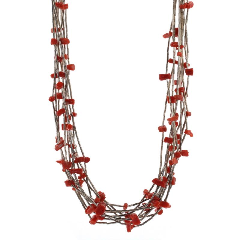 If you adore Native American jewelry, then you will enjoy adding this lovely necklace to your collection! Composed of sterling silver and fashioned in a multi-strand style, this necklace features ten strands that have been strung on a durable cord