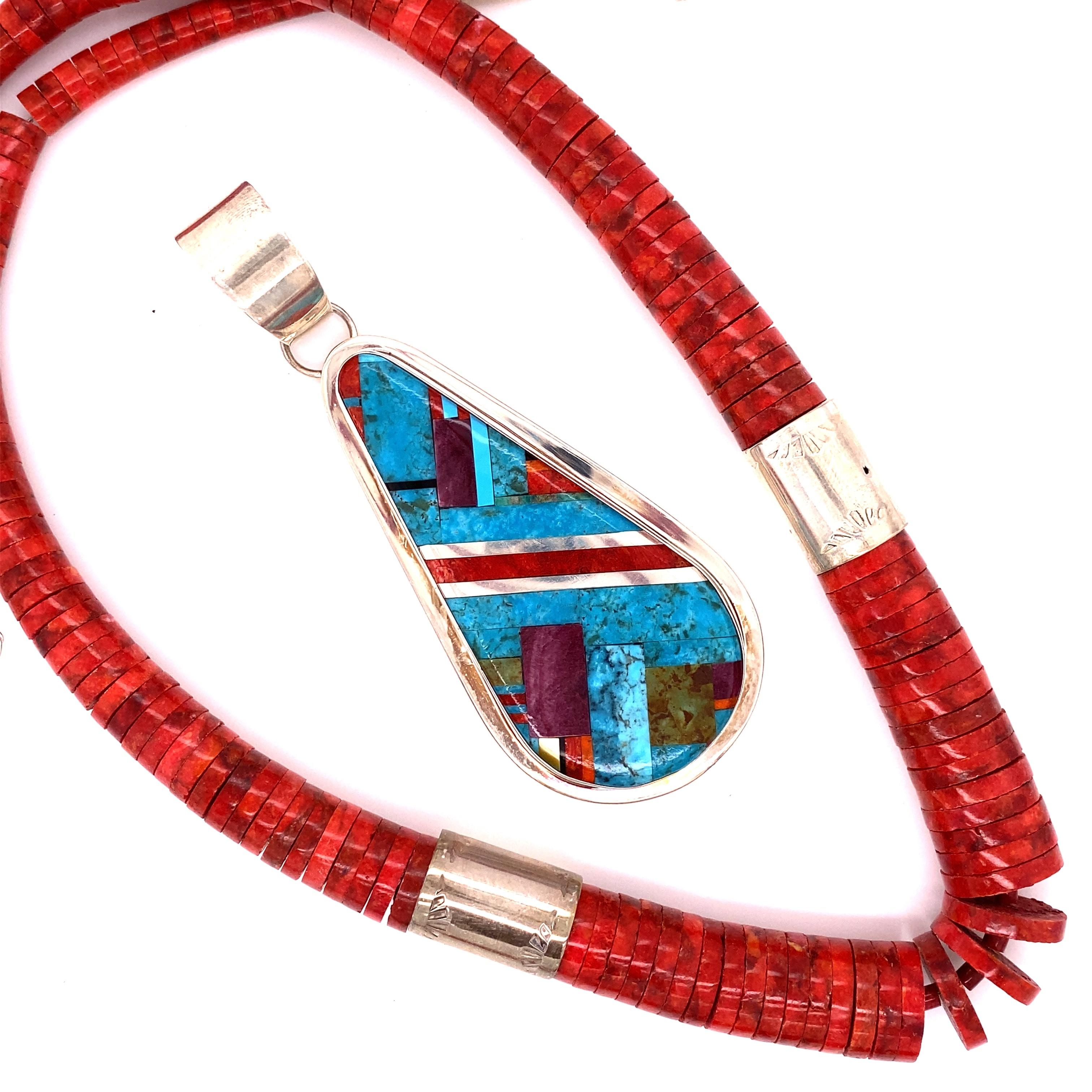 native american coral necklace