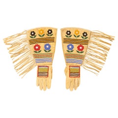 Native American Cree  Beaded Gauntlets