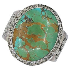 Native American Cuff Bracelet Sterling Silver Turquoise