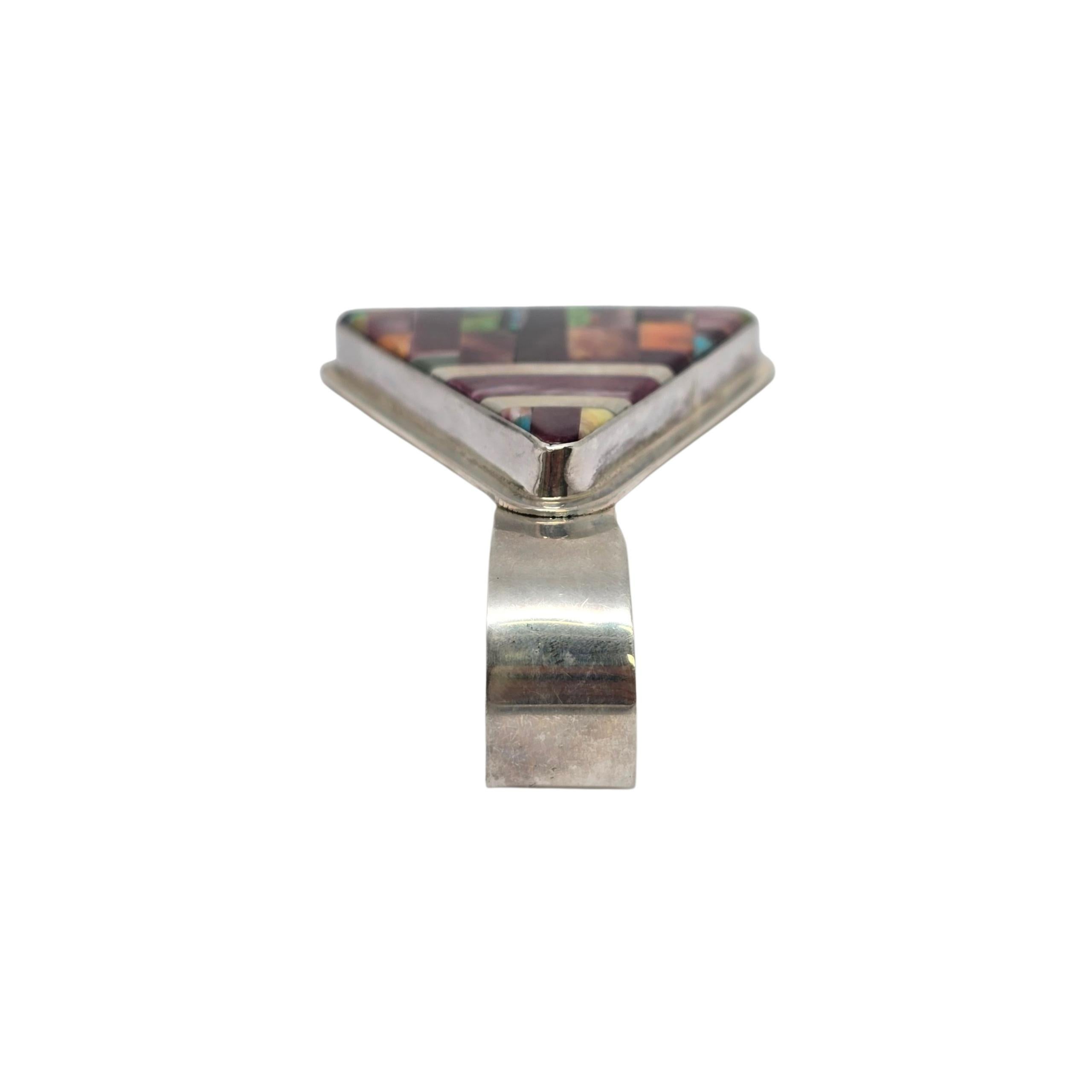 da uomo o donna Ciondolo con intarsio di pietre multiple del nativo americano Daniel Coriz in argento sterling #23593 in vendita