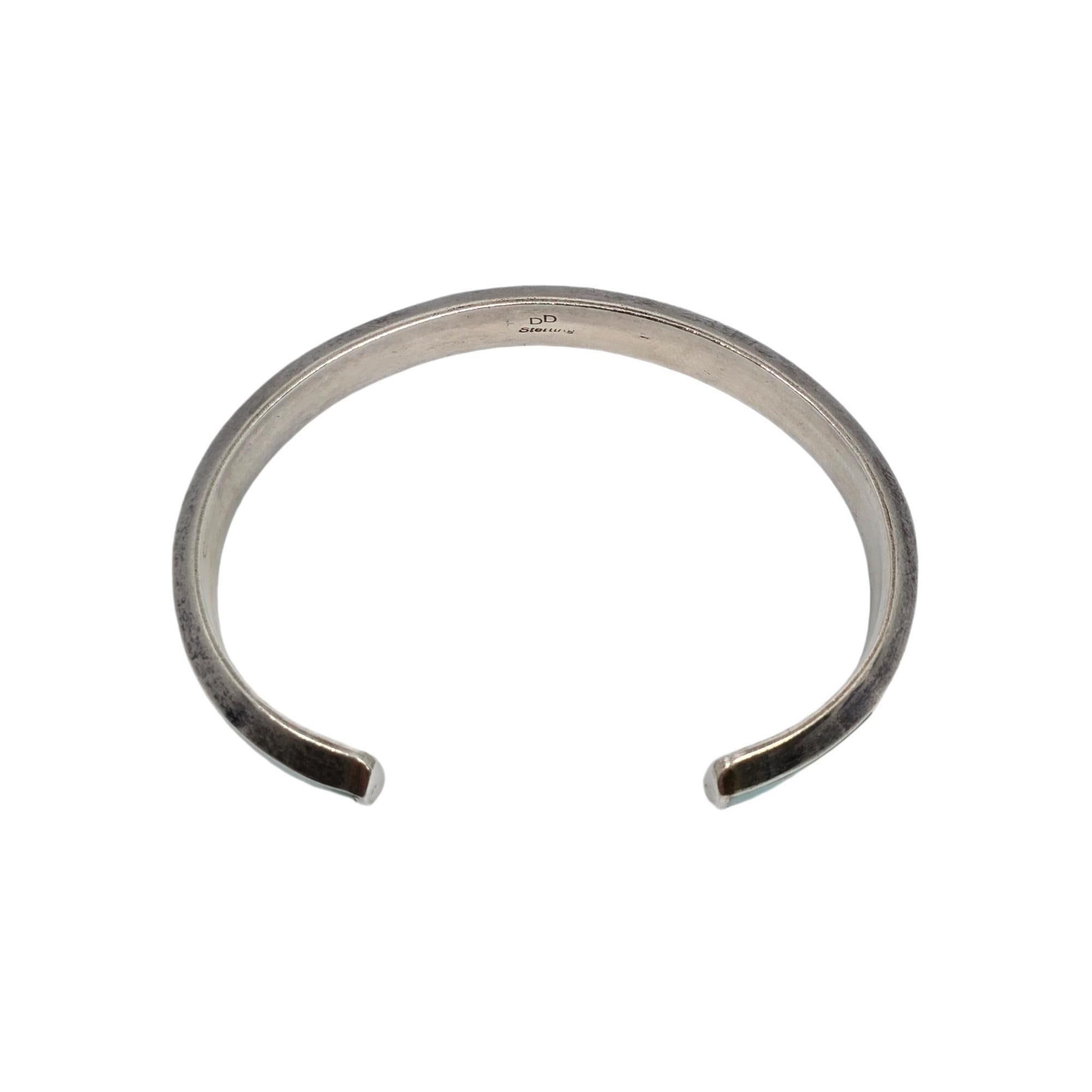 Native American Donald Douglas Sterling Silver Inlay Cuff Bracelet #19102 1