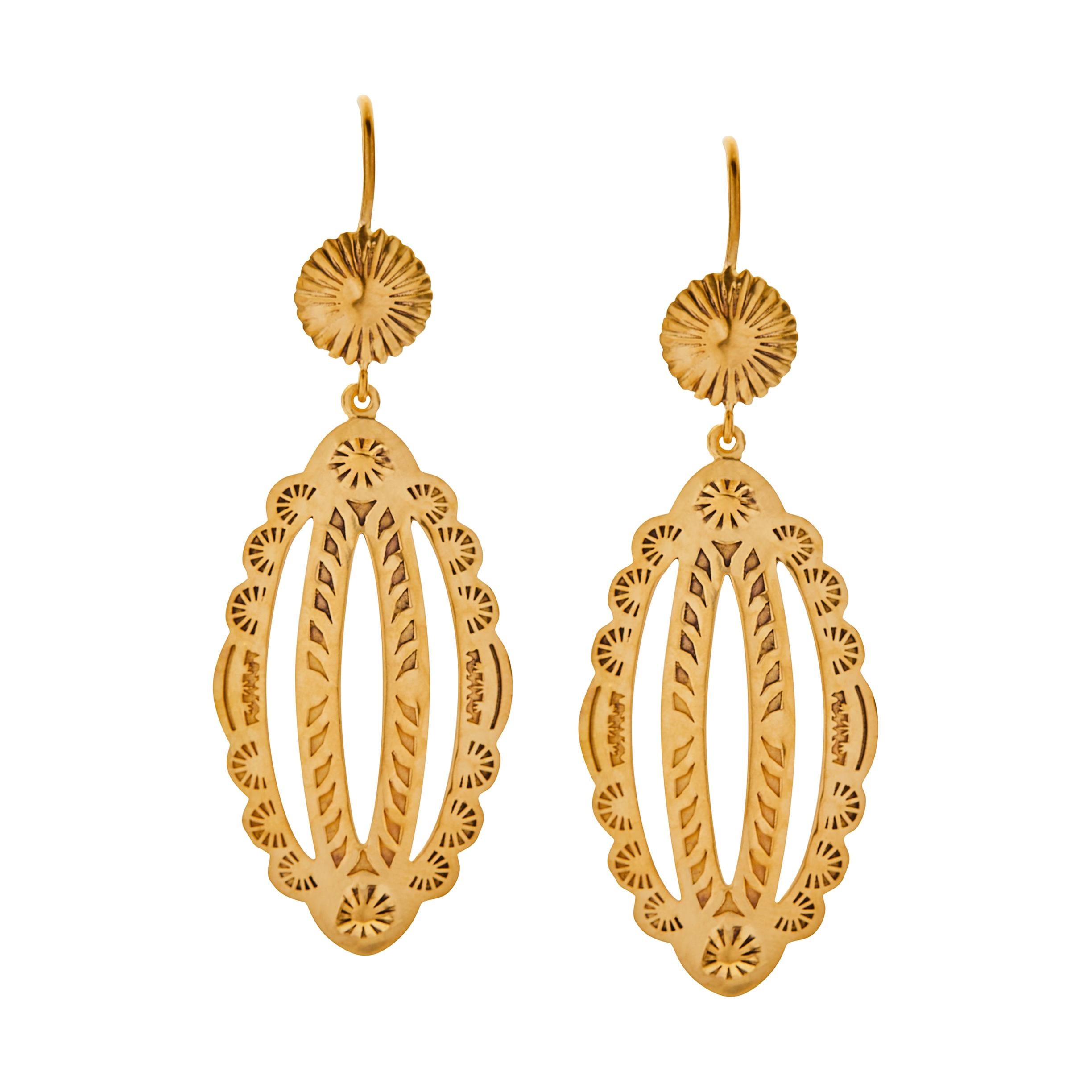 18K Gold-Plated Resin Drop Earrings