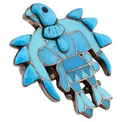 Native American Eagle Dancer Turquoise Sterling Ring