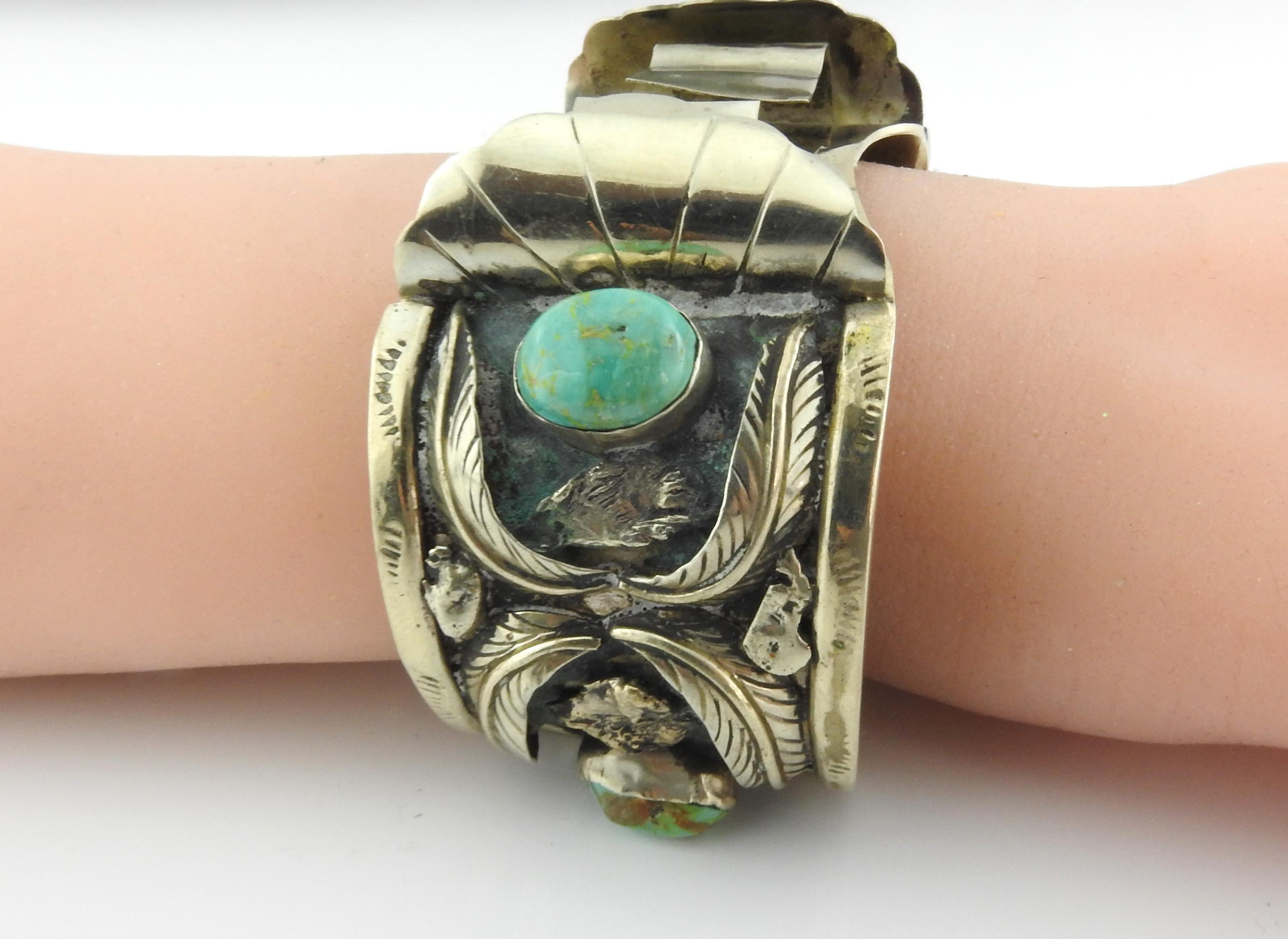 Eugene Seely Sterling Silber Türkis Uhr Manschette, Indigene Kunst (Nord-/Südamerika) 5