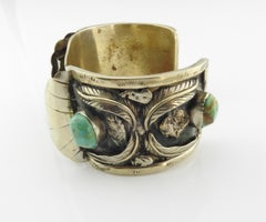 Native American Eugene Seely Sterling Silver Turquoise Watch Cuff
