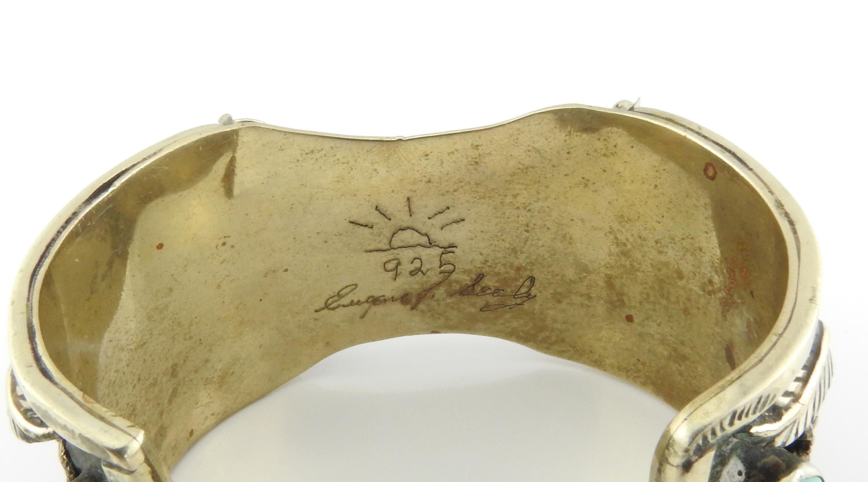 Eugene Seely Sterling Silber Türkis Uhr Manschette, Indigene Kunst (Nord-/Südamerika) (Cabochon)