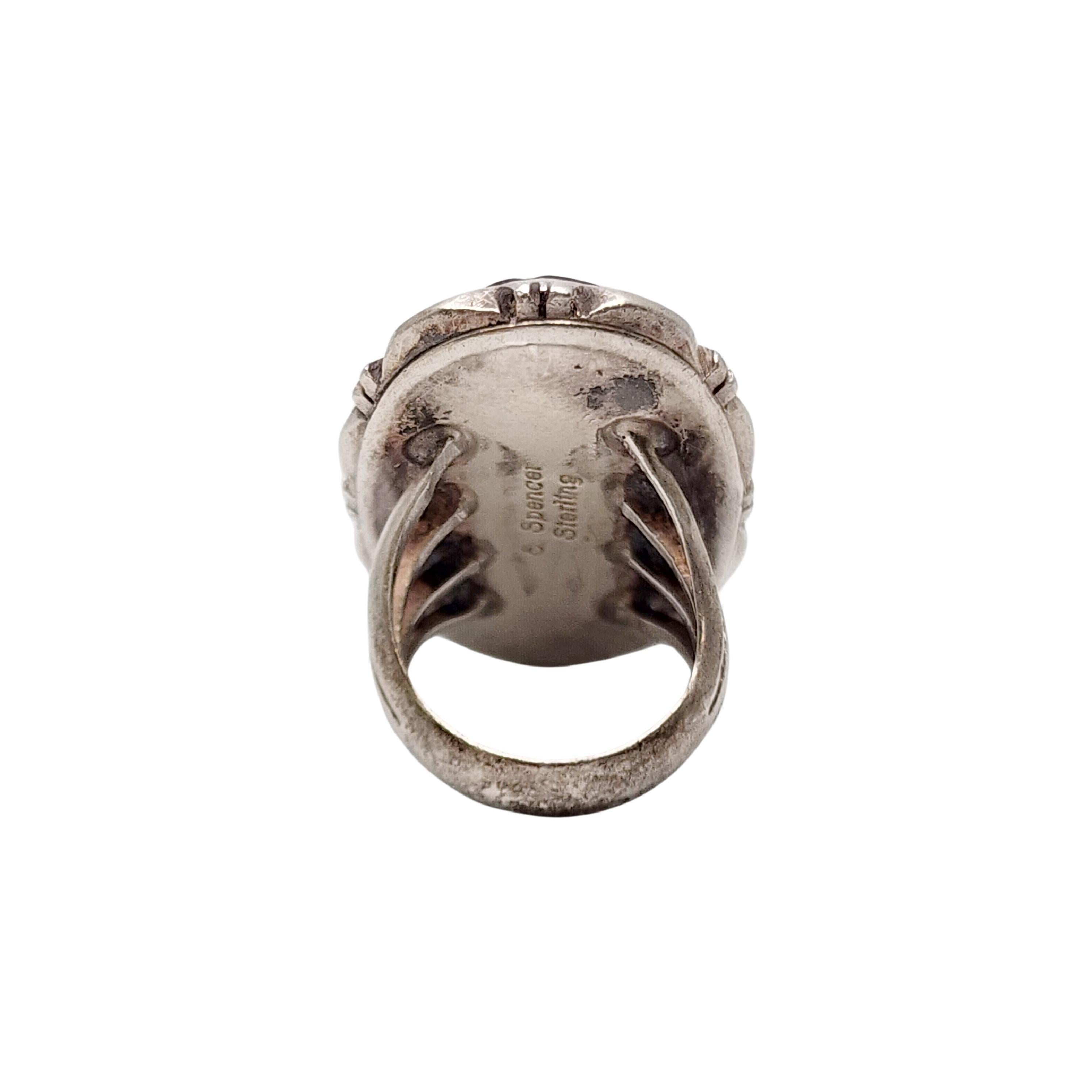 Anillo nativo americano Evelyn Spencer de plata de ley con incrustaciones de varias piedras #17671 nativo estadounidense