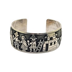 Floyd Becenti Jr & Lloyd Becenti, manchette amérindienne en argent sterling