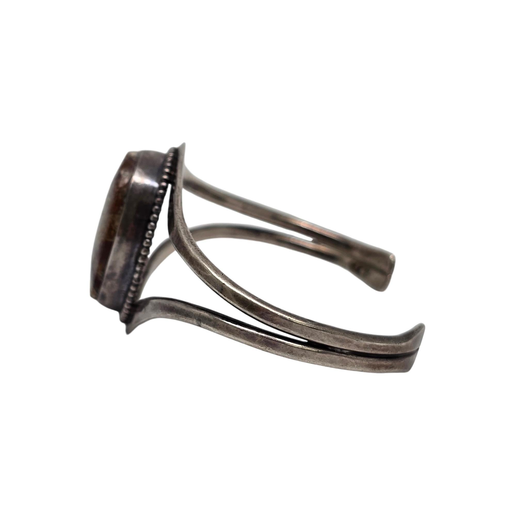 Brazalete de ágata de encaje de plata de ley Floyd Namingha Lomakuyvaya 19108 nativo estadounidense en venta