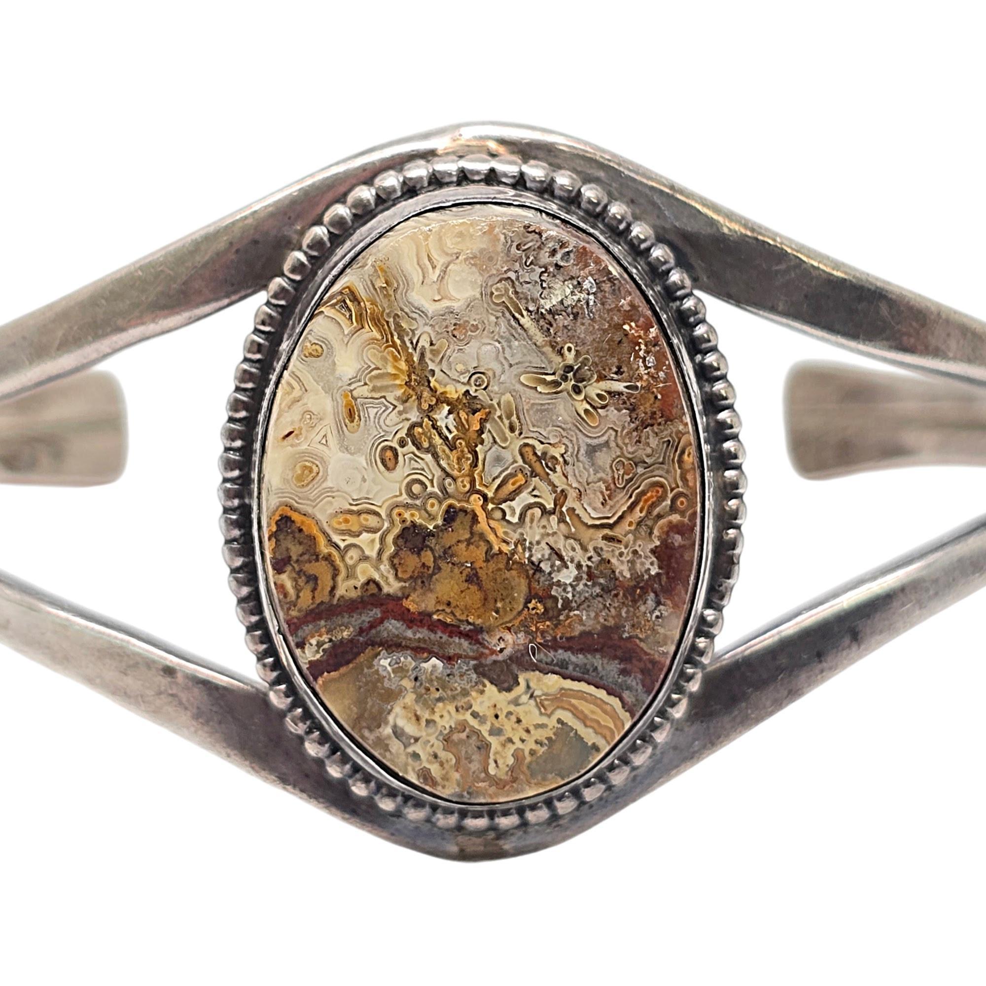 Brazalete de ágata de encaje de plata de ley Floyd Namingha Lomakuyvaya 19108 en venta 1