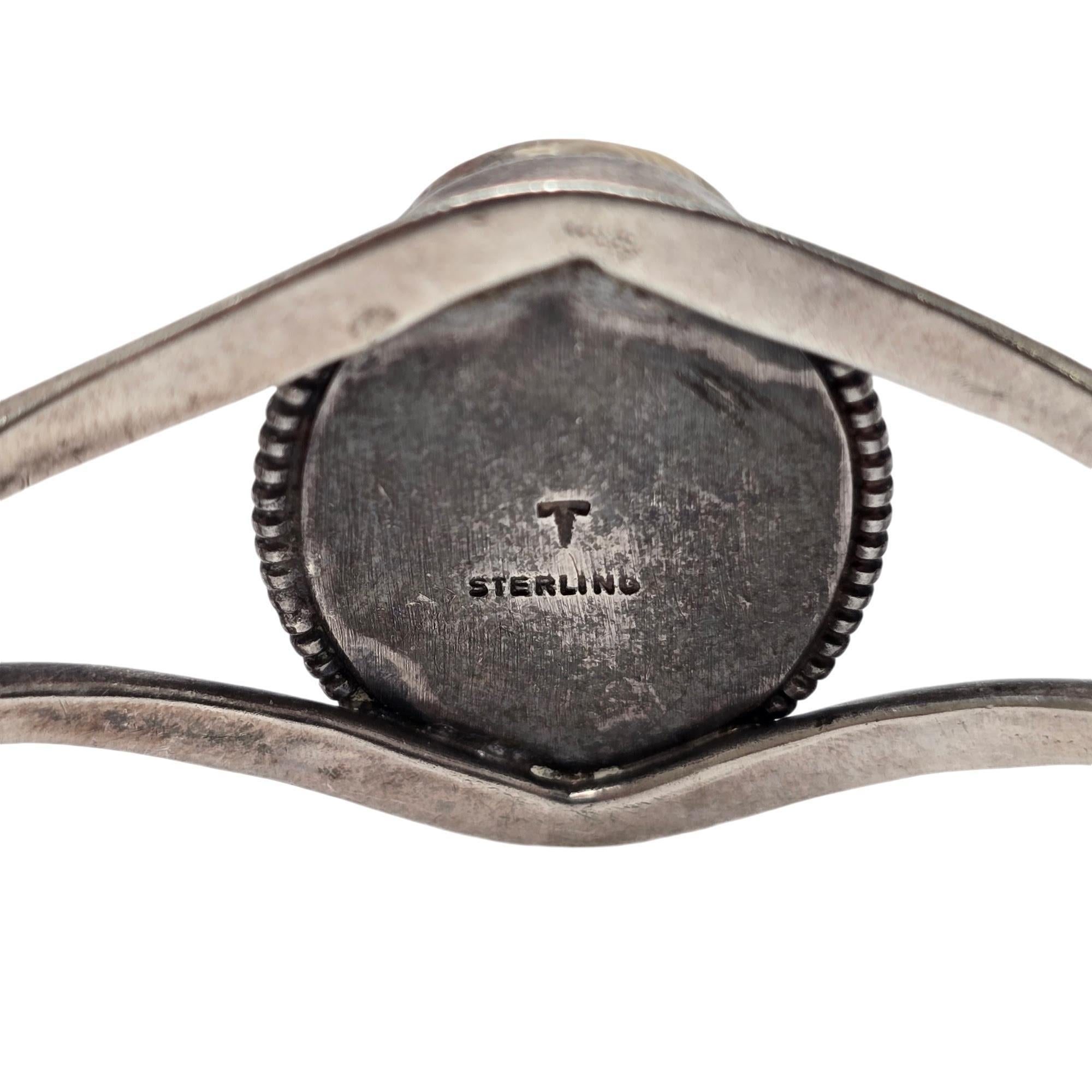 Brazalete de ágata de encaje de plata de ley Floyd Namingha Lomakuyvaya 19108 en venta 2