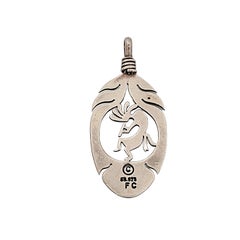 Native American Fredrick Chavez Sterling Silver Kokopelli Pendant