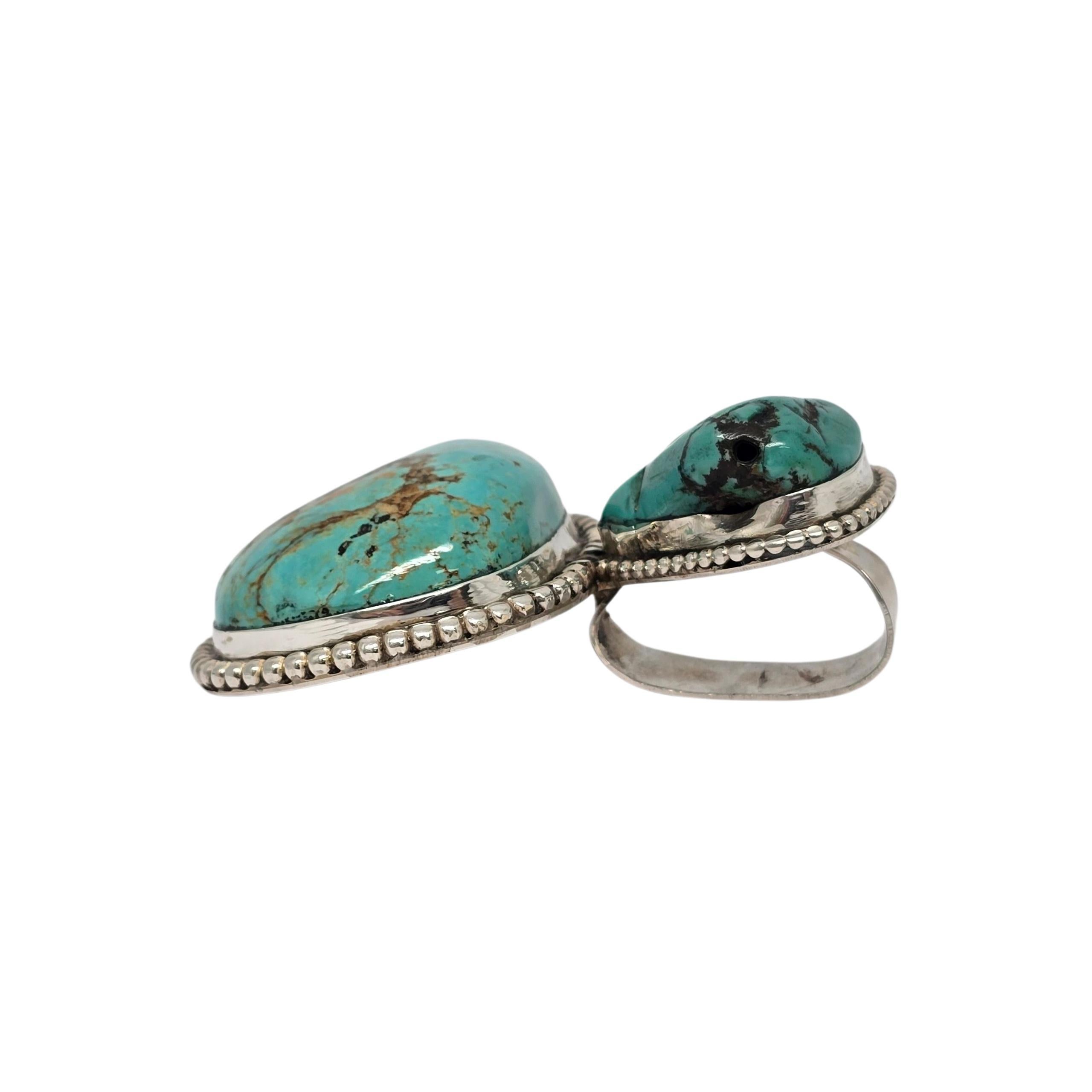 Taglio misto Ciondolo in turchese d'argento dei nativi americani Gale Self Choctaw #23594 in vendita