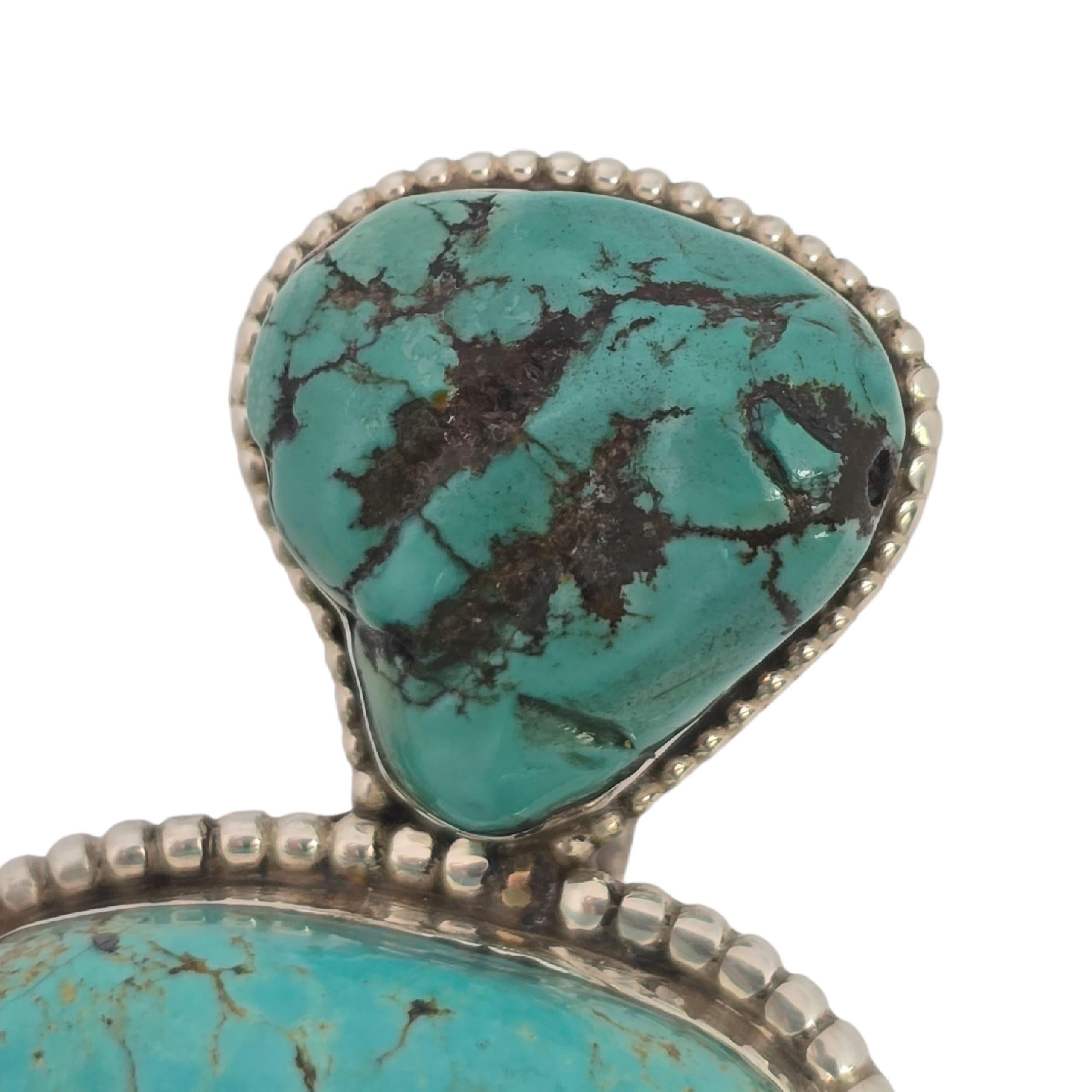 Ciondolo in turchese d'argento dei nativi americani Gale Self Choctaw #23594 In condizioni buone in vendita a Washington Depot, CT