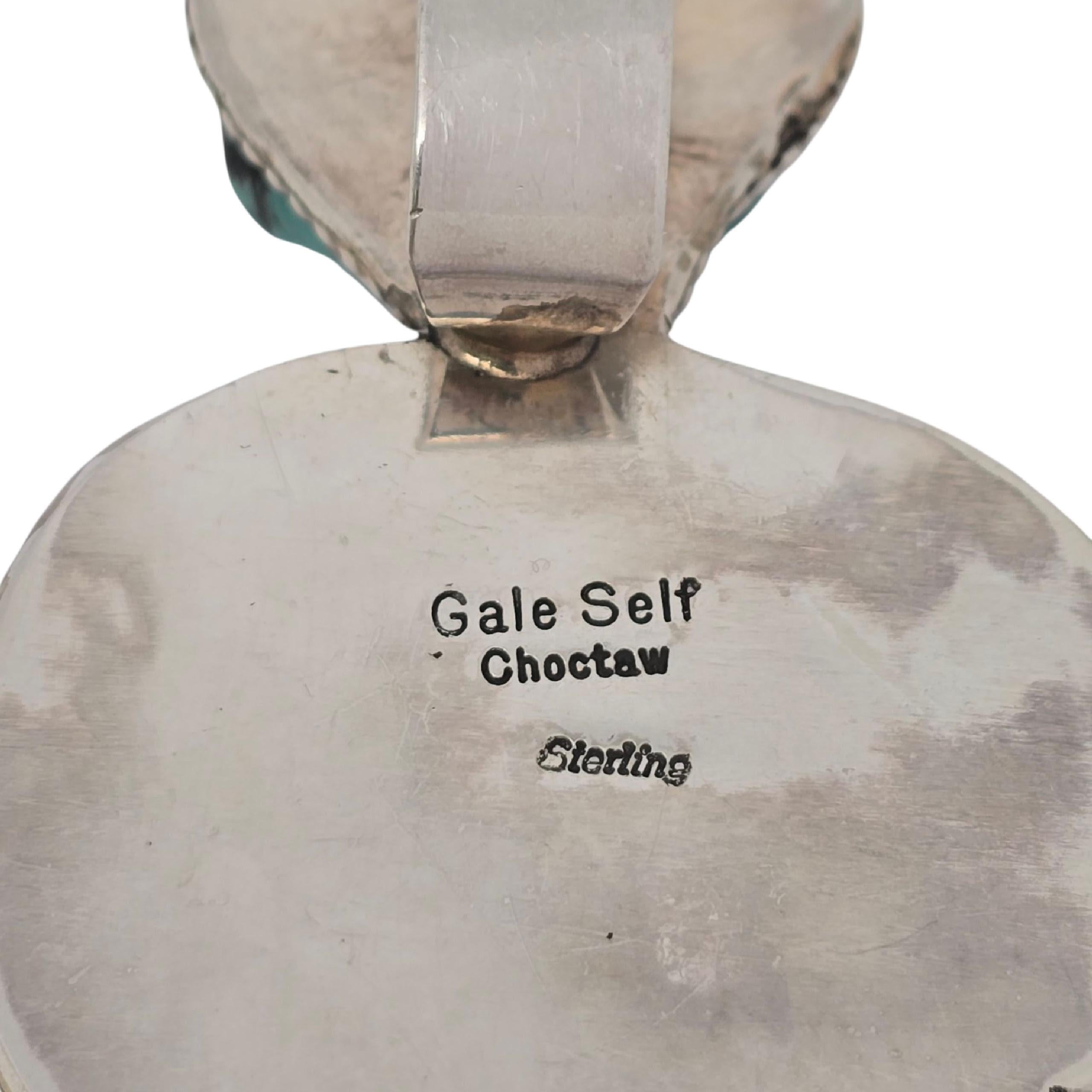 Ciondolo in turchese d'argento dei nativi americani Gale Self Choctaw #23594 in vendita 1