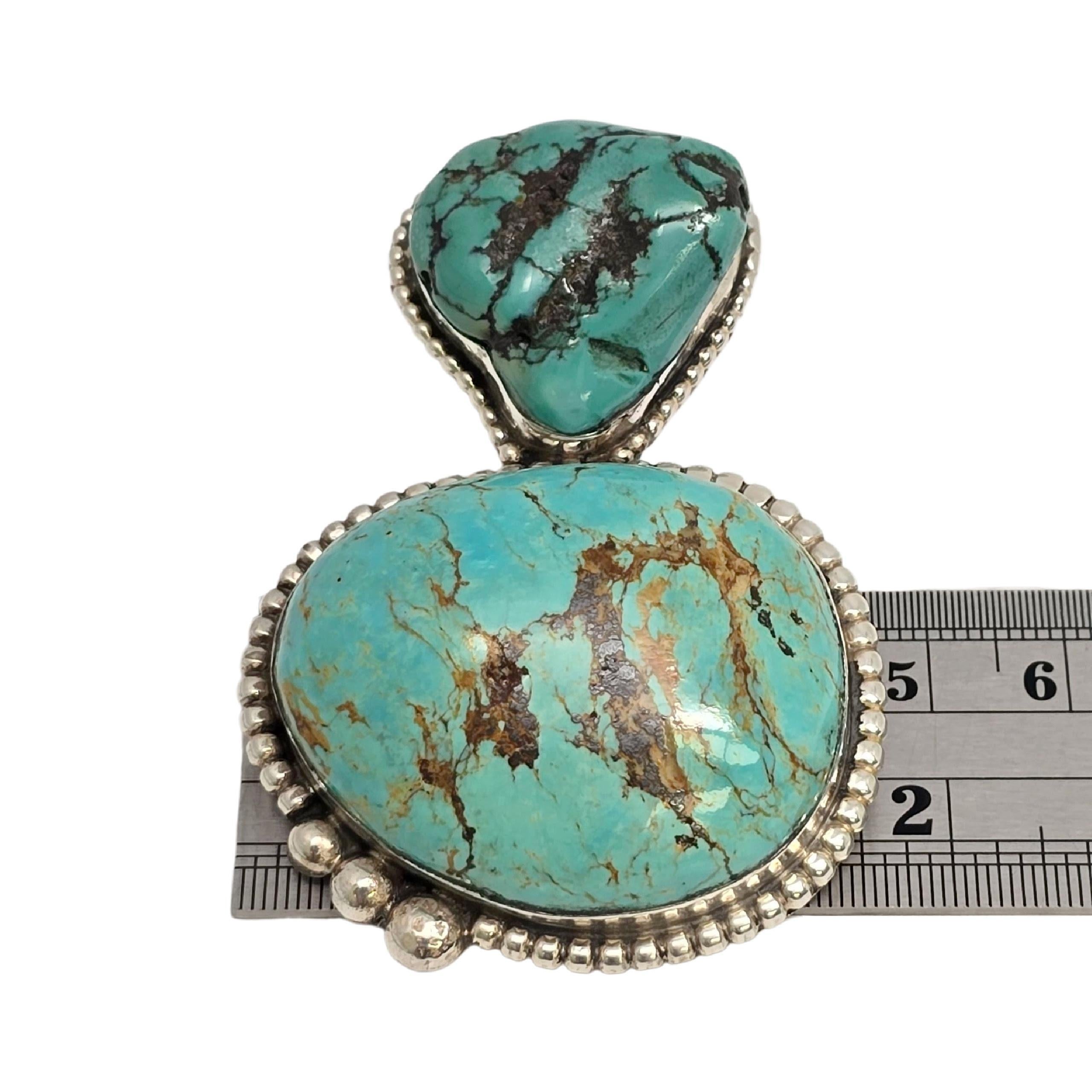 Ciondolo in turchese d'argento dei nativi americani Gale Self Choctaw #23594 in vendita 3