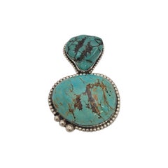Native American Gale Self Choctaw Sterling Silver Turquoise Pendant #23594
