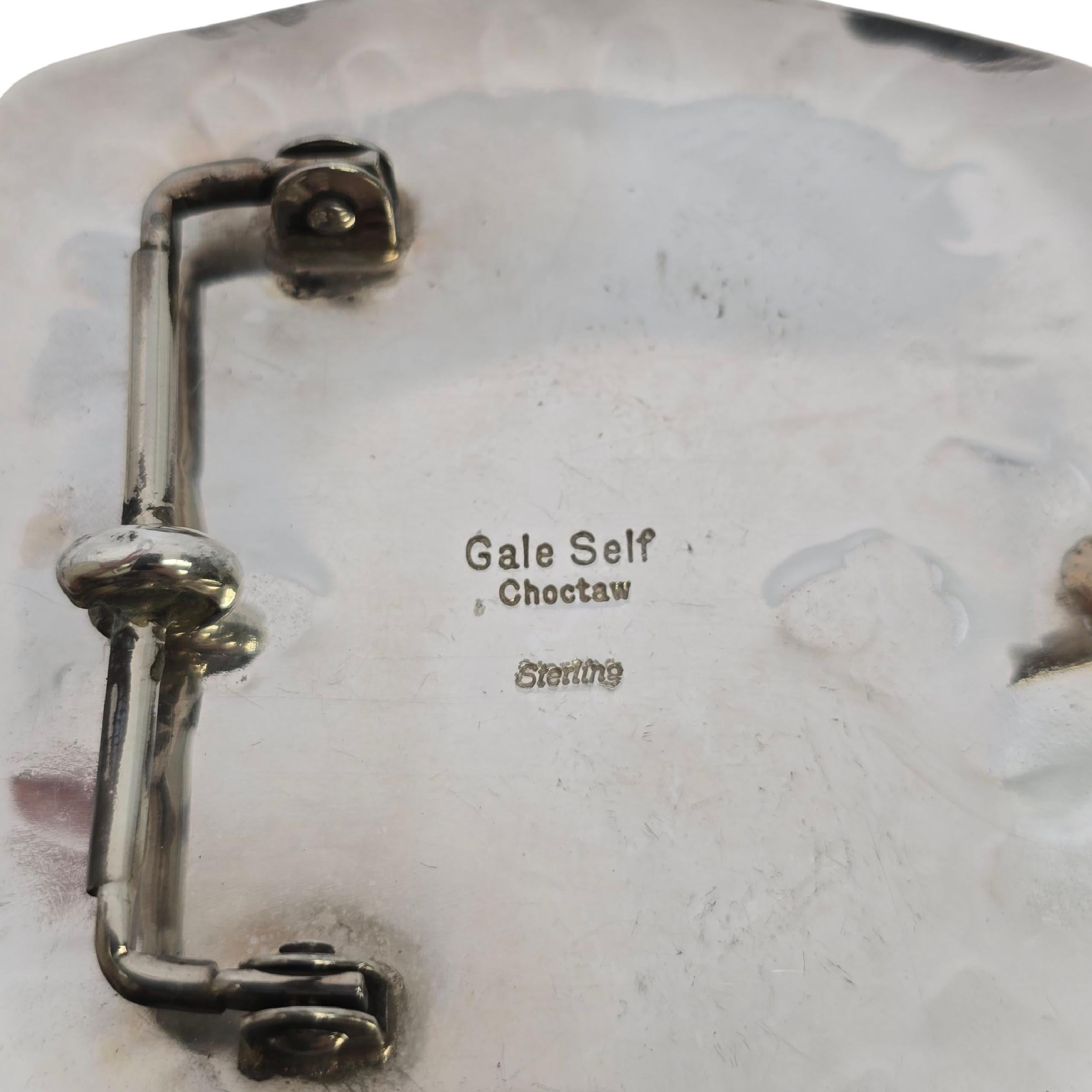 Fibbia da cintura in turchese e conchiglie dei nativi americani Gale Self in argento sterling #23617 in vendita 2