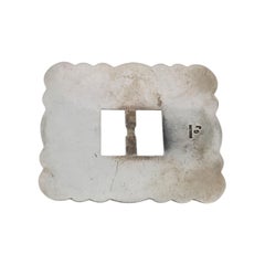 Native American George Jones Sterling Silver Green Turquoise Belt Buckle #23599