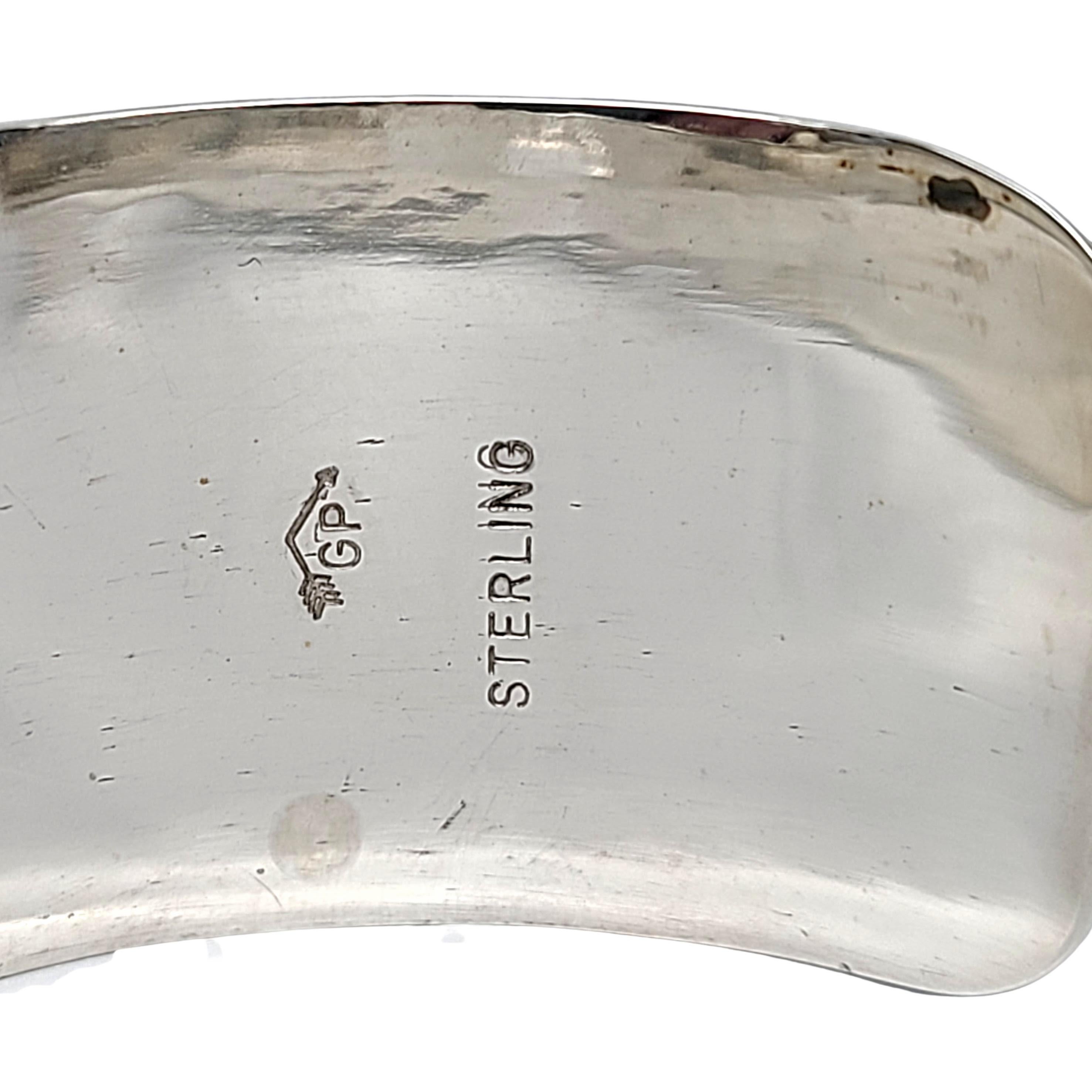 Native American George Phillips Sterling Silber Overlay Bär Pfoten Manschettenarmband Armband 3
