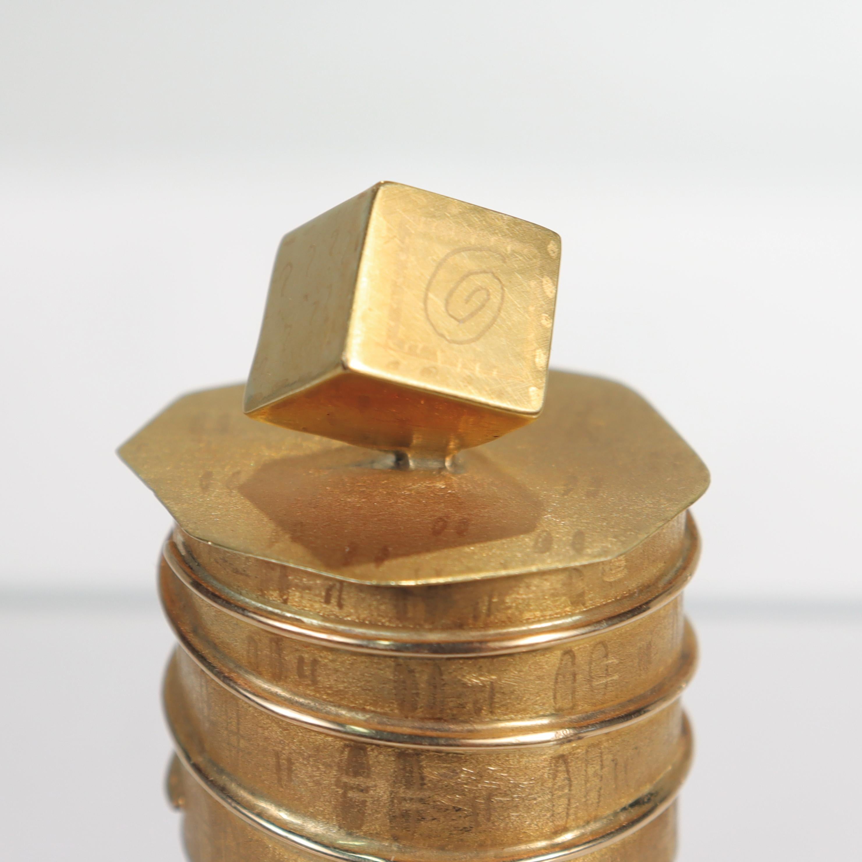 Women's or Men's Native American Golden Spirit Box #1 in 18k Gold & Opal by Shawn Bluejacket