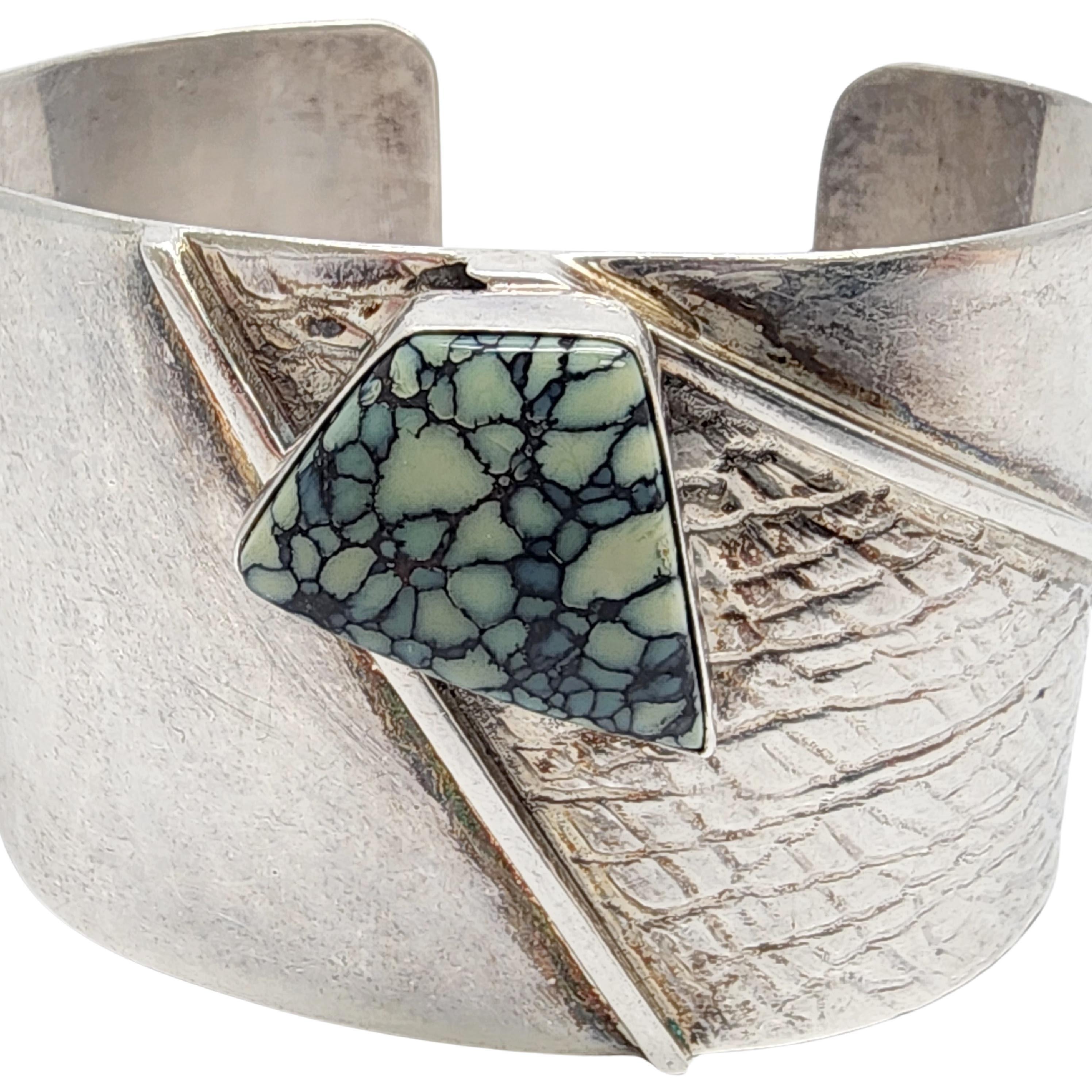 Native American HC w/Yellowhorse Sterling Silver Turquoise Cuff Bracelet #17667 2