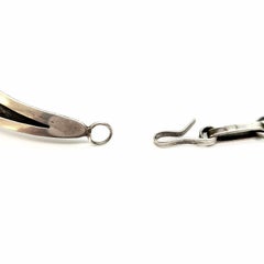 Native American Hopi Elgene Sehongva Sterling Silver Bear Paw Collar Necklace