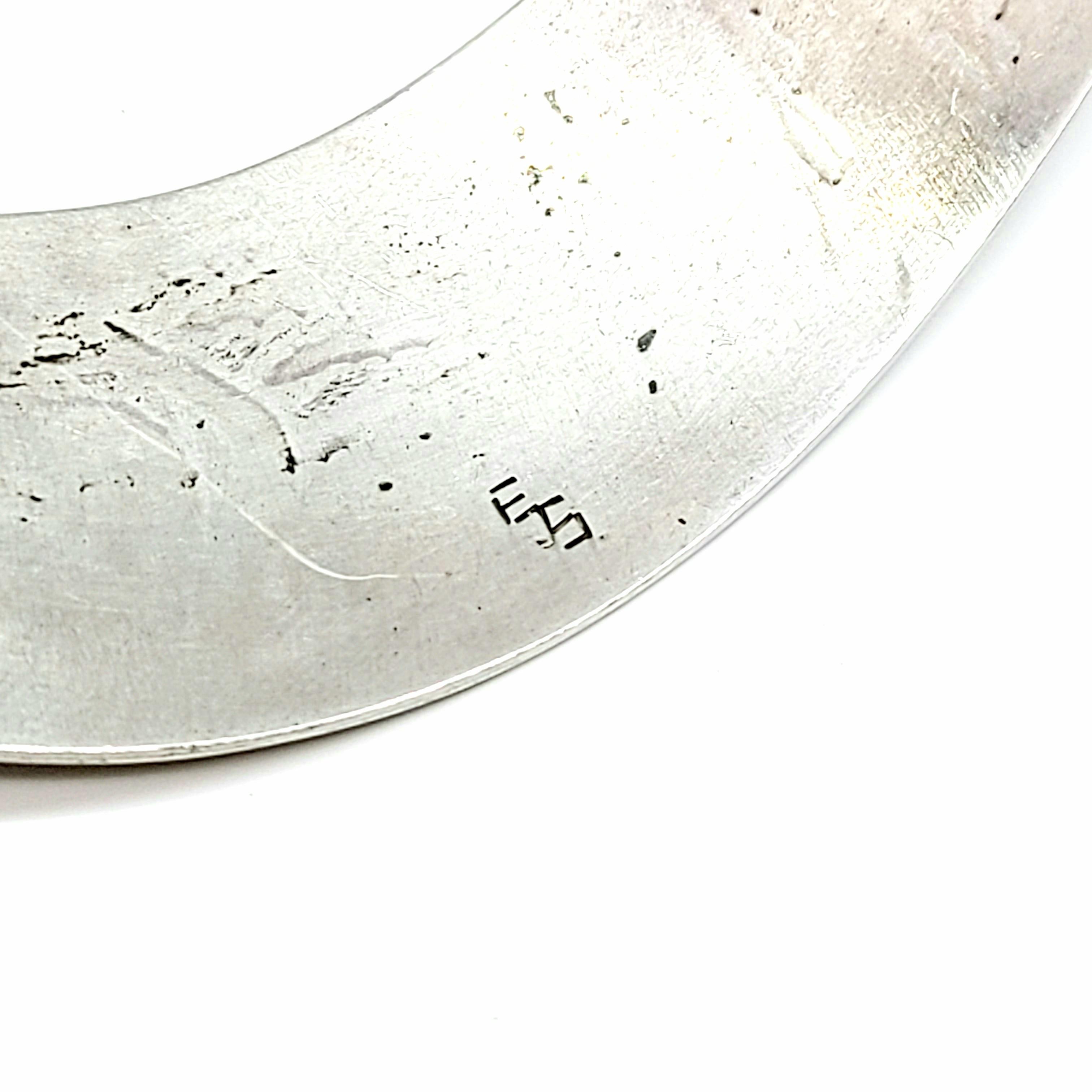 Women's or Men's Native American Hopi Elgene Sehongva Sterling Silver Bear Paw Collar Necklace