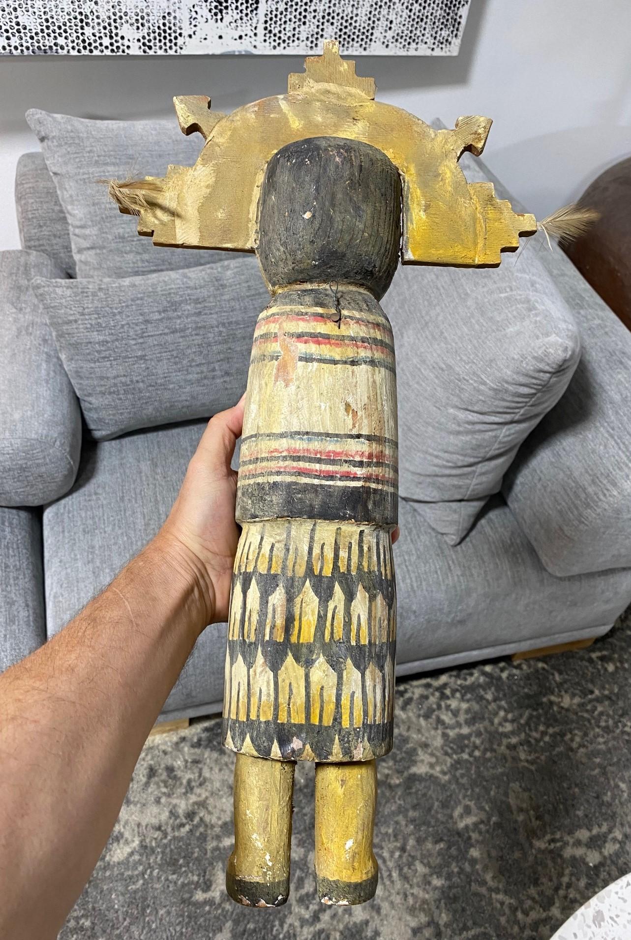 Native American Hopi Hemis Large Wood Kachina Katsina Doll Totem Sculpture 1800s For Sale 14