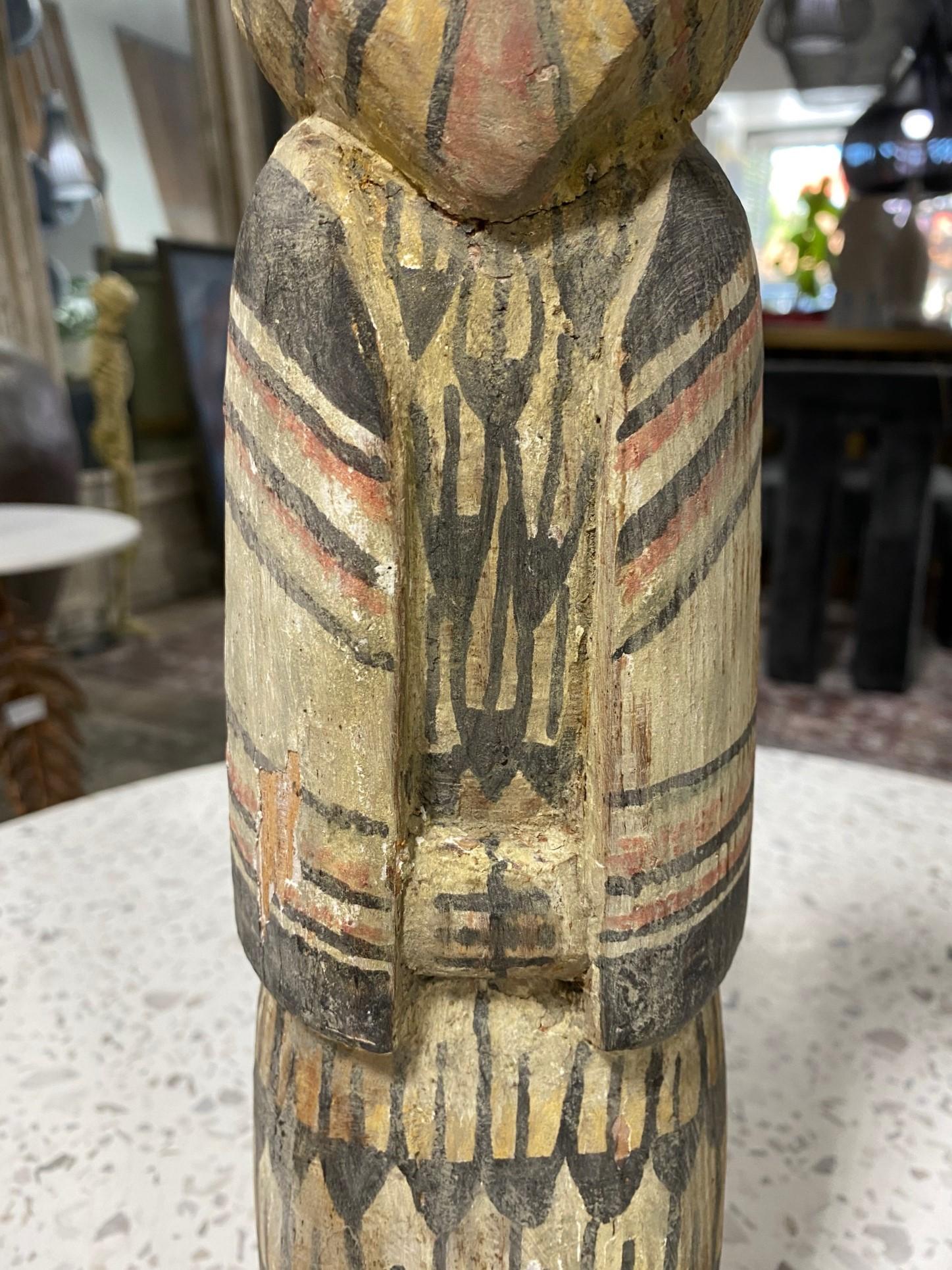 Native American Hopi Hemis Large Wood Kachina Katsina Doll Totem Sculpture 1800s For Sale 2