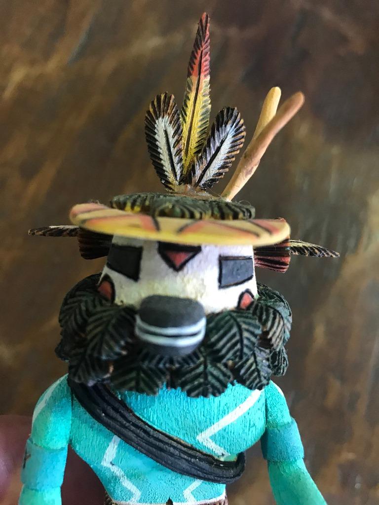 Southwestern Native American Signed Hopi Kachina Katsina Doll in Display Case In Good Condition For Sale In Studio City, CA
