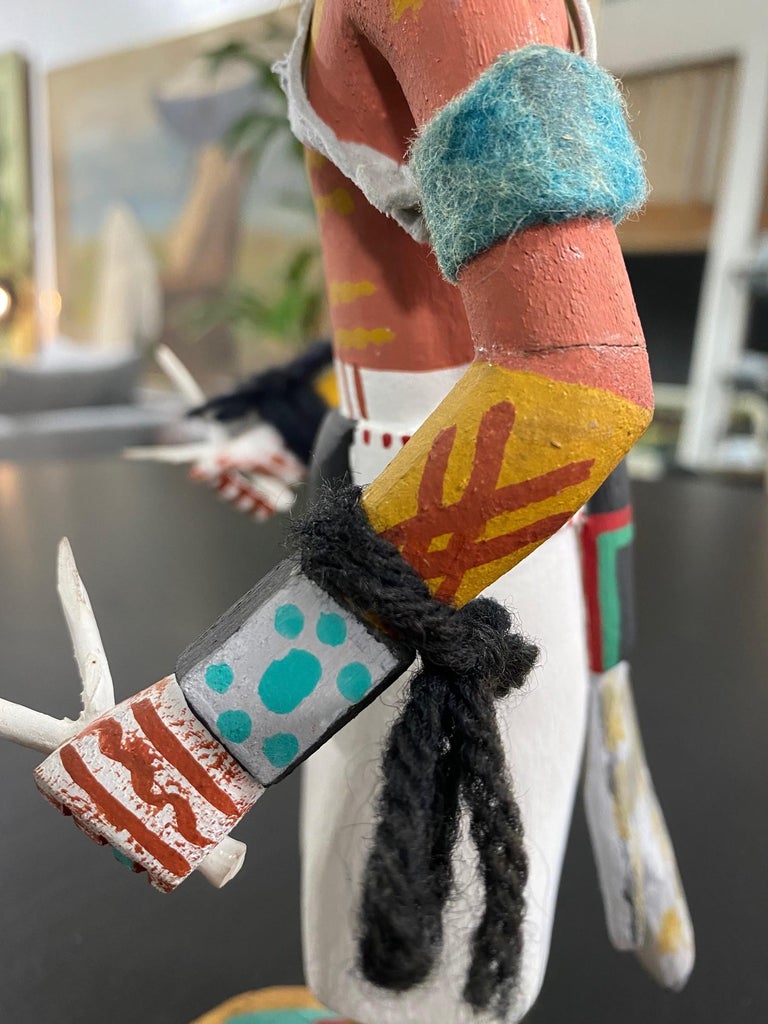 Textile Native American Hopi Large Hand Carved Painted Kachina Doll For Sale