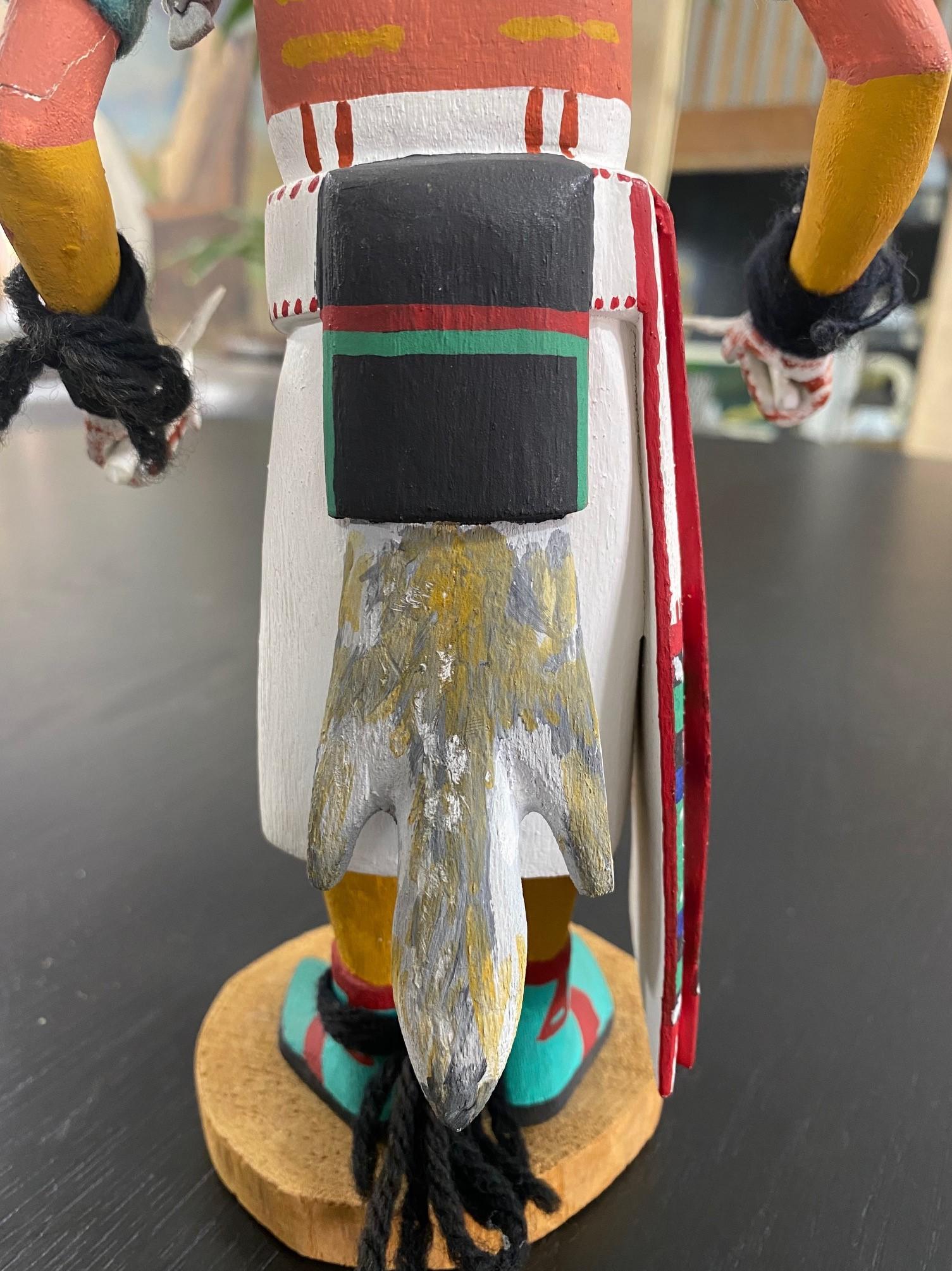 20th Century Southwestern Native American Hopi Large Hand Carved Painted Kachina Katsina Doll