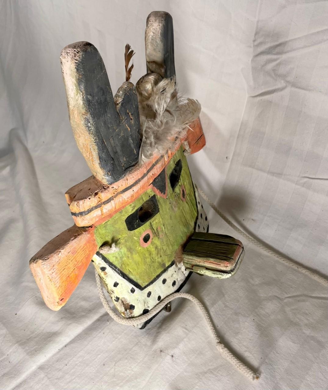 Wood Native American Hopi Pueblo Antelope Kachina Mask.