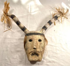 Native American Hopi Pueblo Clown Kachina Mask, Ethnographic Folk Art