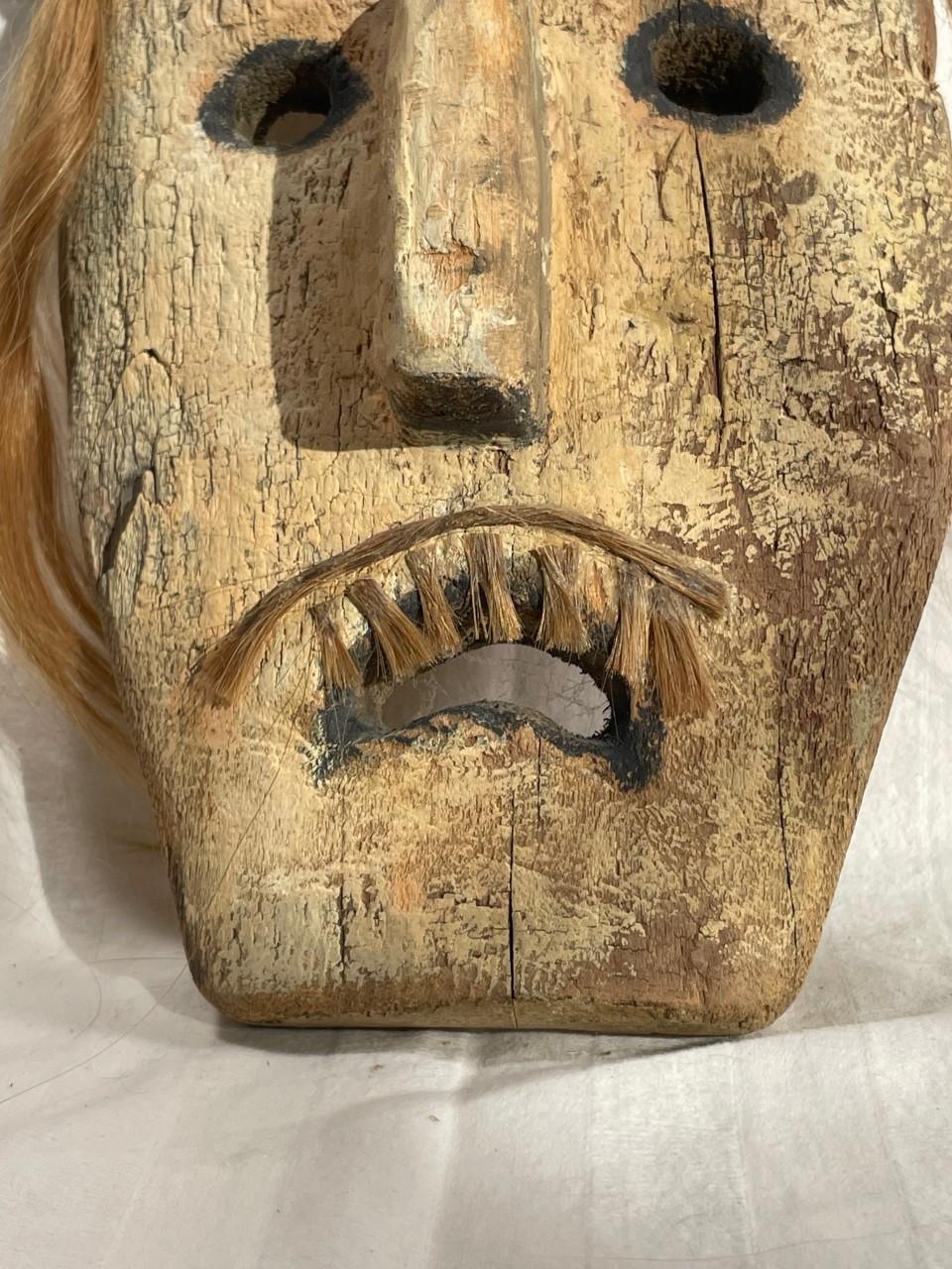 20th Century Native American Hopi Pueblo Clown Kachina Mask, Ethnographic Folk Art