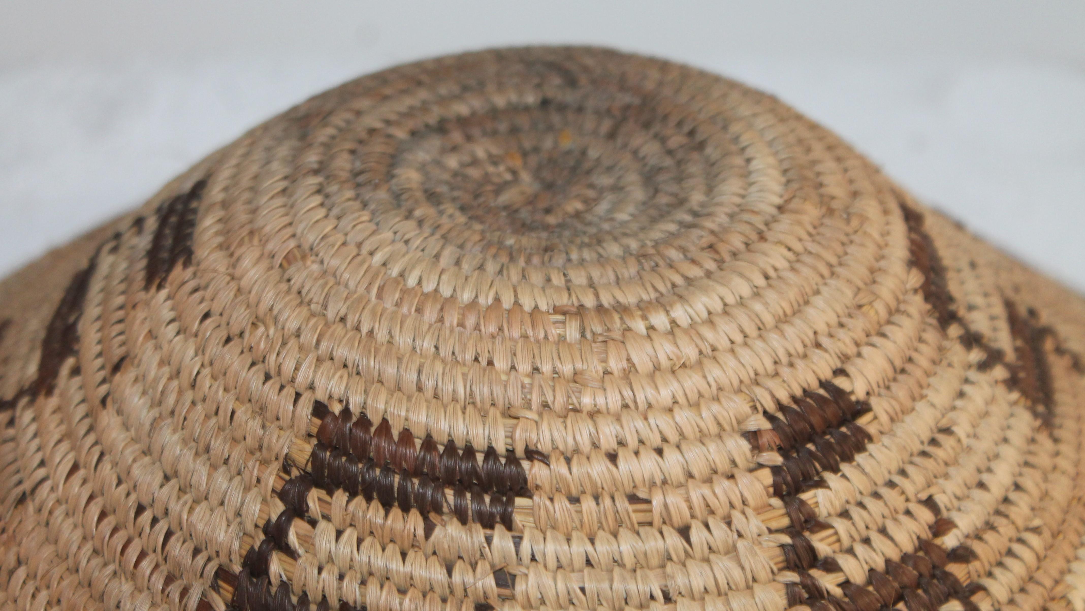 Hand-Woven Native American Indian Basket, Papago