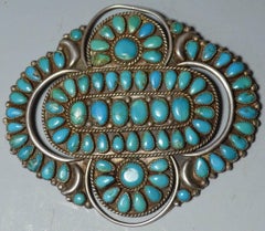 Native American Indian Fine Large Vintage Zuni Brooch Pendant