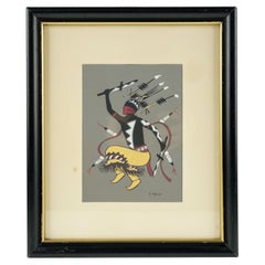 Native American Indian Full Battle Regalia Warrior Painting