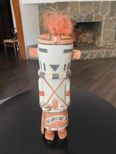 Scultura Totem in legno Kachina Katsina, bambola dei nativi americani Hopi del sud-ovest