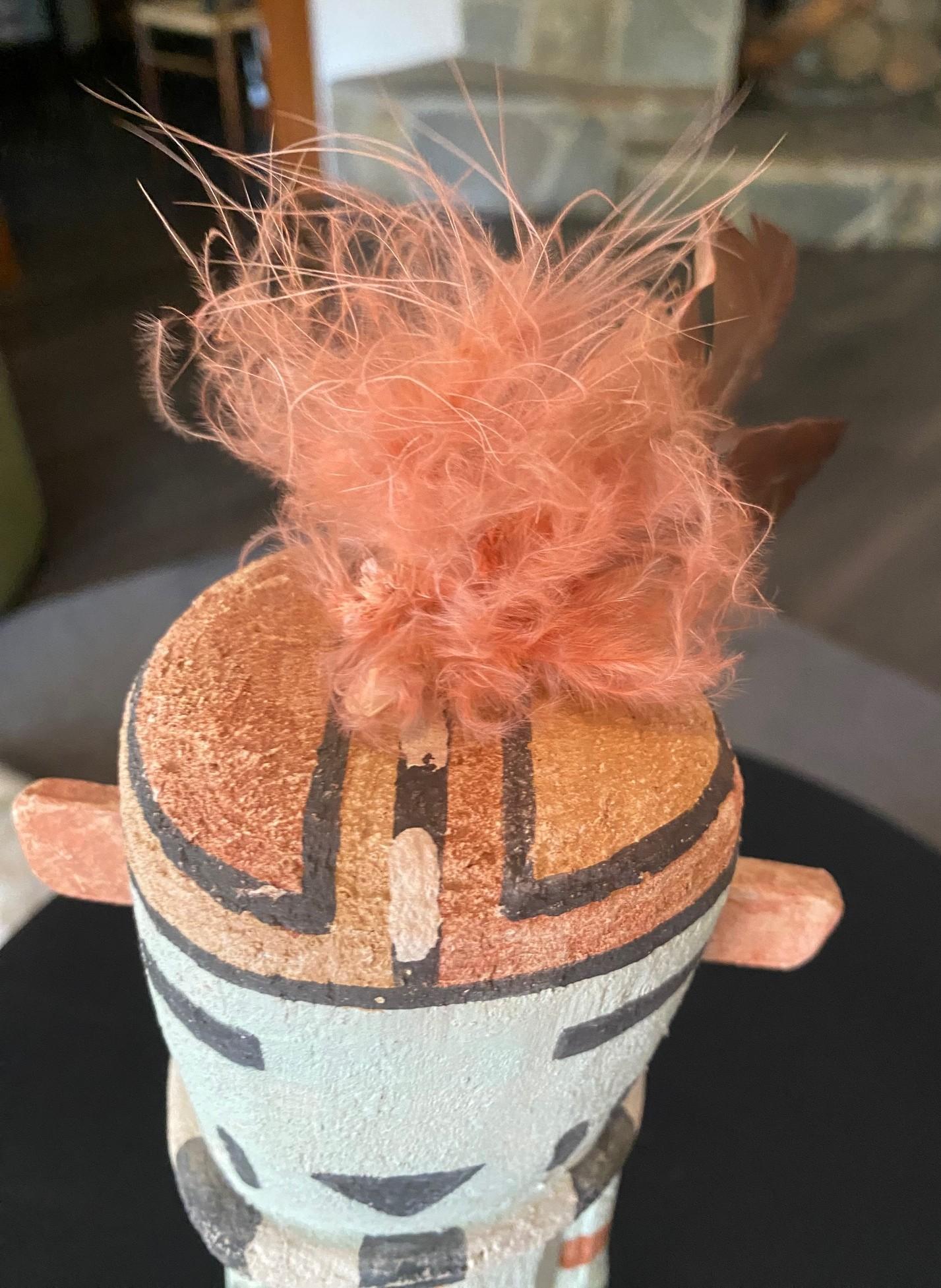 Escultura Tótem de Madera Kachina Muñeca Katsina de los Indios Nativos Americanos Hopi del Sudoeste en Bueno estado para la venta en Studio City, CA