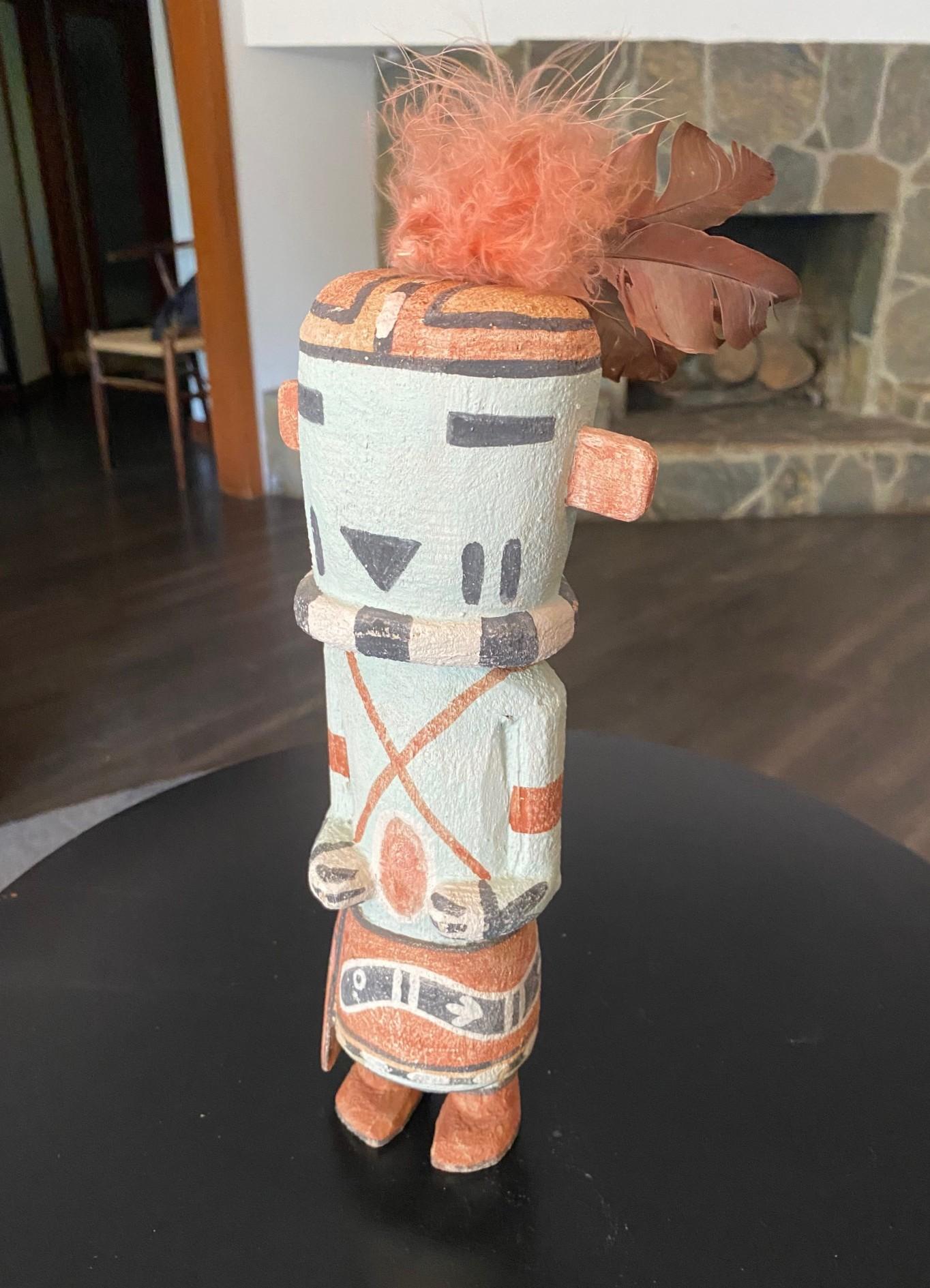 Escultura Tótem de Madera Kachina Muñeca Katsina de los Indios Nativos Americanos Hopi del Sudoeste en venta 2