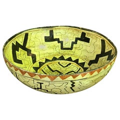 Antique Native American Indian Large Shipibo-Conibo Amazon Tribe Peru Pottery Bowl