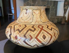 Native American Indian Large Shipibo-Conibo Peruvian Amazon Pottery Jar Vase
